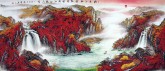 黃勝榮 國畫聚寶盆山水畫 小八尺橫幅 2.4米《秋陰不散雙飛晚 留得孤山聽雨聲》